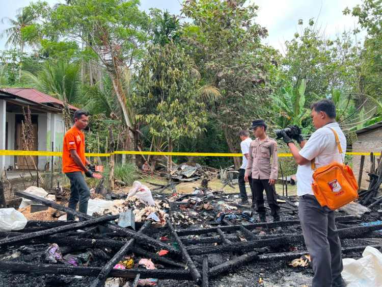 Pemilik Sedang di Sawah, Rumah di Sorkam Barat Tiba-Tiba Dilalap Api