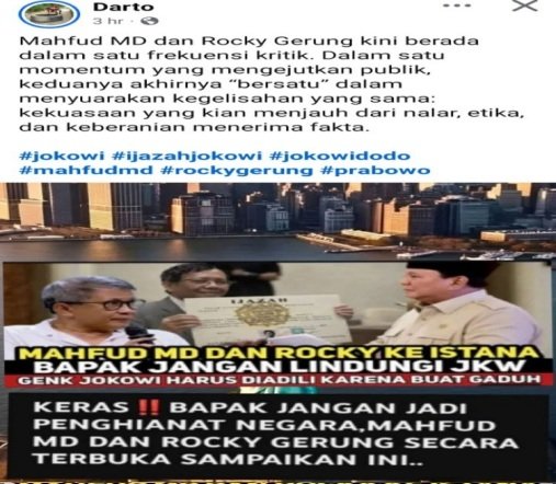 mahfud md dan rocky gerung satu frekuensi kritik kekuasaan, publik bereaksi