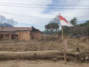 dua bulan pasca longsor dan banjir, sejumlah rumah warga huta godang tapsel belum diperbaiki