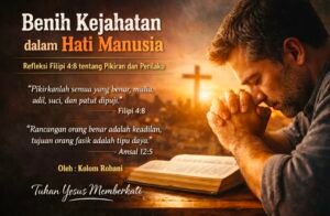 benih kejahatan dalam hati manusia: refleksi filipi 4:8 tentang pikiran dan perilaku