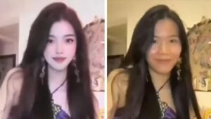 viral! filter kecantikan error, wajah asli influencer china terungkap