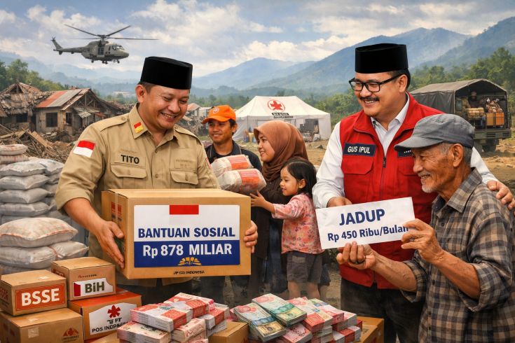 Bansos Rp878 Miliar Digelontorkan untuk Korban Bencana di 3 Provinsi