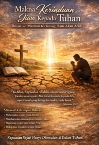 makna kerinduan jiwa kepada tuhan: belajar dari mazmur 63 tentang haus akan allah