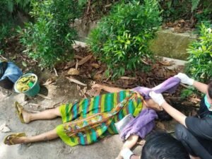 tragis, wanita ditemukan meninggal di depan kantor hanpangtan pematangsiantar