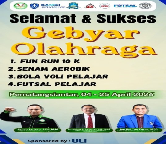 gebyar olahraga 2026 pematangsiantar siap digelar, fun run hingga turnamen voli