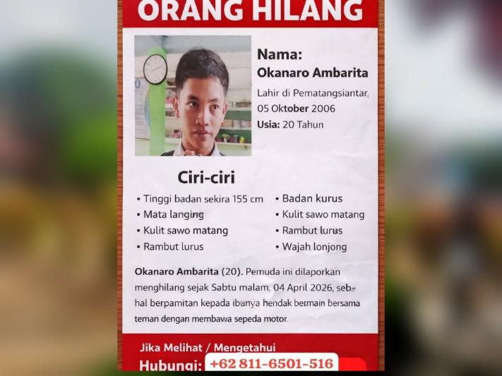 Sepekan Tak Pulang, Pemuda Simalungun Dilaporkan Hilang