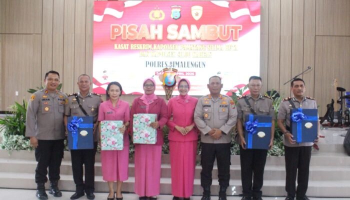 kapolres simalungun pimpin pisah sambut kasat reskrim dan dua kapolsek