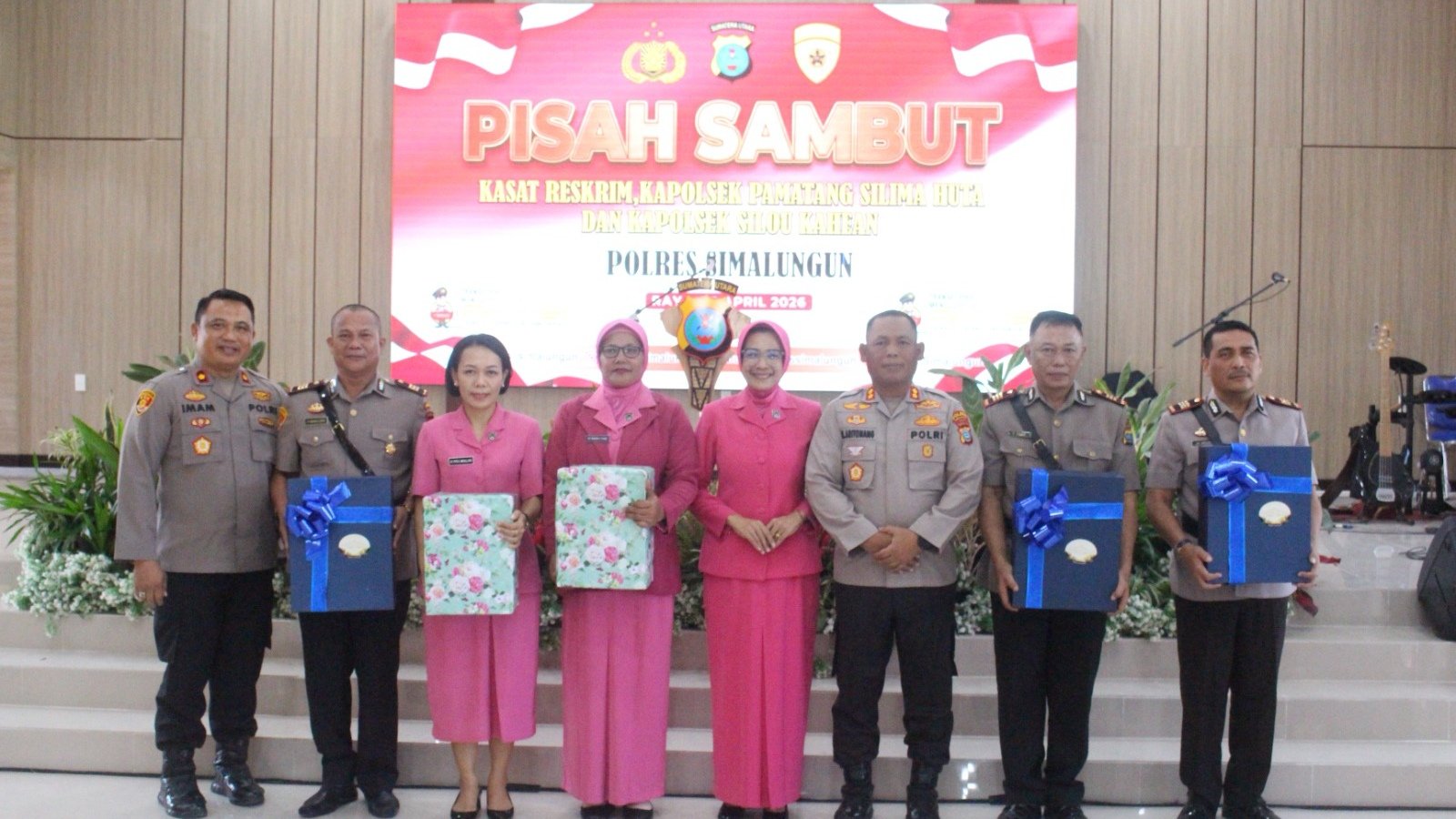 kapolres simalungun pimpin pisah sambut kasat reskrim dan dua kapolsek