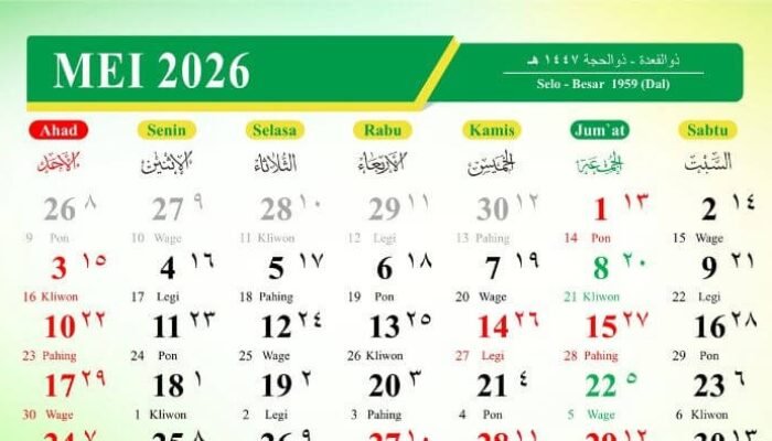 jadwal libur mei 2026: ada 3 long weekend, bisa libur hingga 6 hari