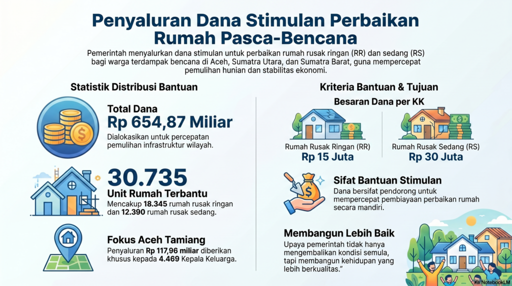 pemerintah salurkan dana dampak bencana ke aceh tamiang
