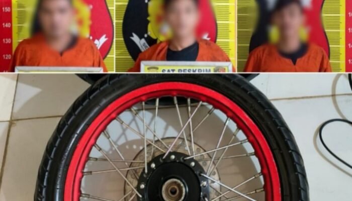 polres sidimpuan bekuk 3 tersangka maling “kereta”, suku cadang dipreteli