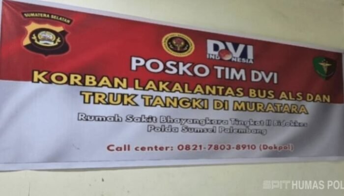 percepat identifikasi korban bus als, keluarga diminta datangi posko dvi di rs bhayangkara palembang