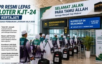 wakil ketua (pimpinan) dpr ri cucun ahmad syamsurijal melepas keberangkatan jemaah haji kloter kjt-24 di bandara kertajati, majalengka, minggu (10/5/2026).