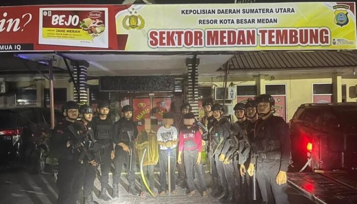 brimob polda sumut gagalkan tawuran dan balap liar di medan, 9 remaja diamankan
