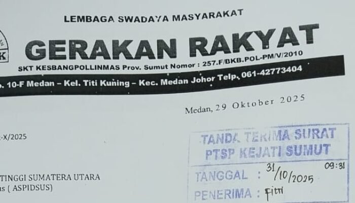lsm gerakan rakyat laporkan dugaan korupsi proyek tiang lampu pju rp1,4 miliar di pematangsiantar