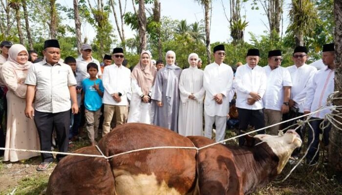 iduladha di huntara napa, gus irawan serahkan kurban presiden dan wapres untuk korban bencana