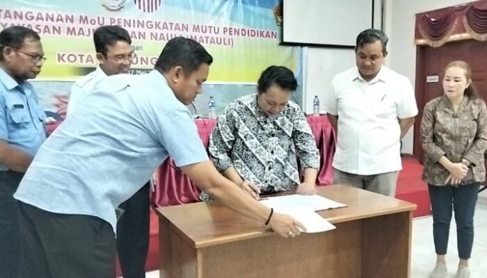 tingkatkan mutu pendidikan, sman 1 matauli dan pemko gunungsitoli teken mou