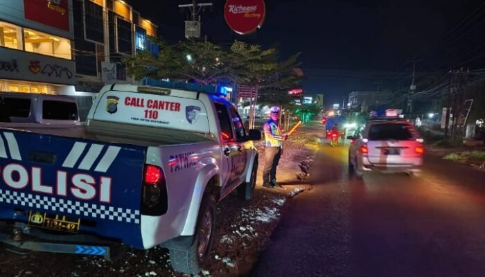 antisipasi begal dan balap liar, polres simalungun gelar patroli malam di jalur siantar–parapat