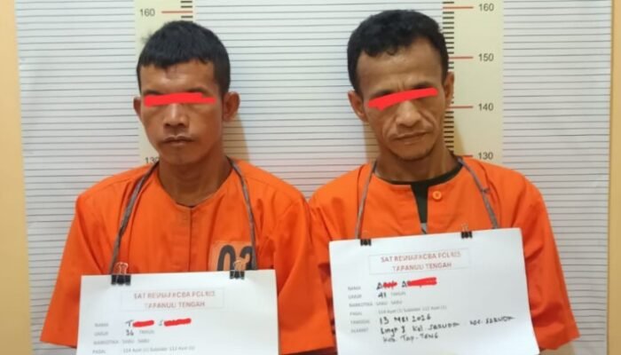 dua terduga pengedar sabu dibekuk polres tapteng, 1 diantaranya nelayan