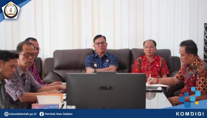 bupati nias selatan ikuti rakor virtual bersama satgas prr kemendagri