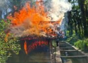 diduga tempat transaksi sabu, gubuk di tanah jawa dibakar hingga rata dengan tanah