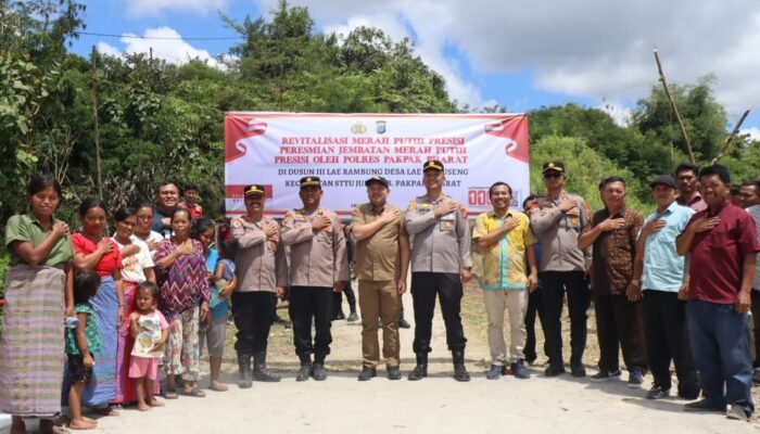 jembatan lae langge kembali difungsikan, akses warga sttu julu pulih