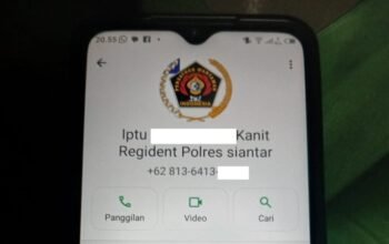 profil whatsapp diduga oknum polisi di pematangsiantar gunakan logo pwi