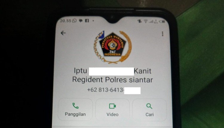 profil whatsapp diduga oknum polisi di pematangsiantar gunakan logo pwi