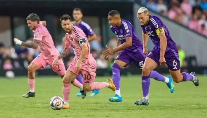 inter miami kalah dramatis 3-4 dari orlando city, lionel messi cetak gol di laga ke-100