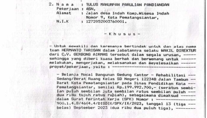 asn diduga terlibat proyek sekolah, kadis perkim pematangsiantar pilih diam
