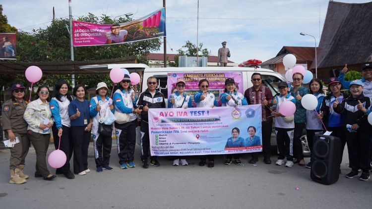tp pkk toba gelar pita cantik, ajak perempuan rutin iva test cegah kanker serviks