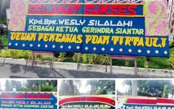 heboh papan bunga wesly silalahi disebut akan pimpin gerindra siantar