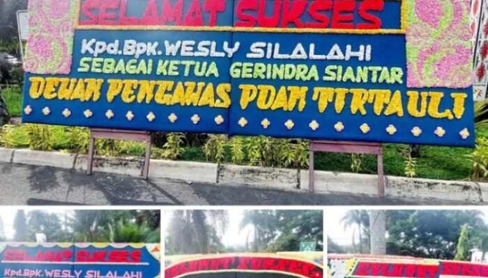 heboh papan bunga wesly silalahi disebut akan pimpin gerindra siantar