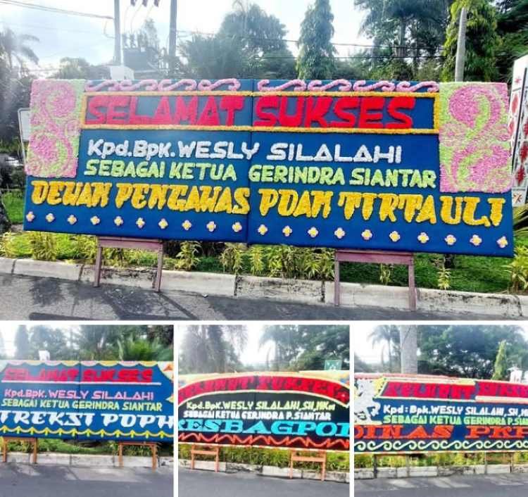 heboh papan bunga wesly silalahi disebut akan pimpin gerindra siantar