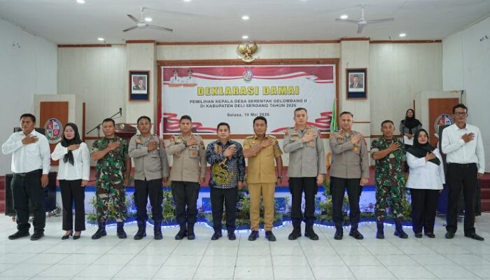 jelang pilkades serentak 2026, deli serdang deklarasikan komitmen pemilu desa damai
