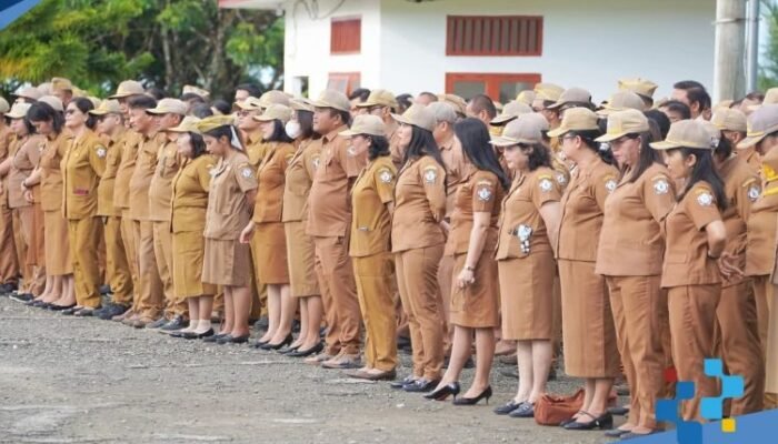 sekda nias selatan tekankan integritas dan disiplin asn saat apel pagi