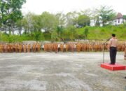 wabup yusuf nache tegas soal disiplin asn saat pimpin apel pemkab nias selatan