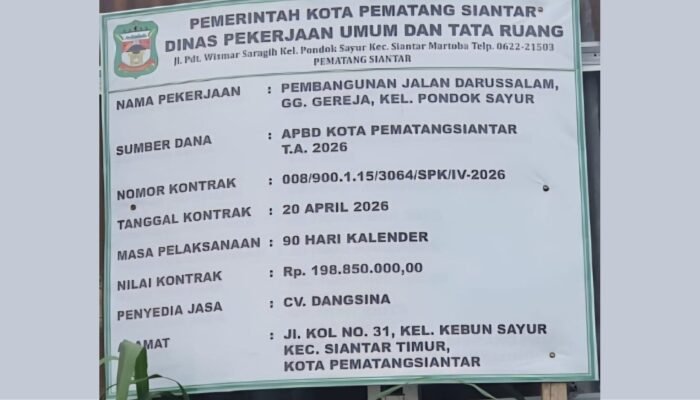 putr pematangsiantar disorot, perencanaan jalan darussalam dinilai tidak matang