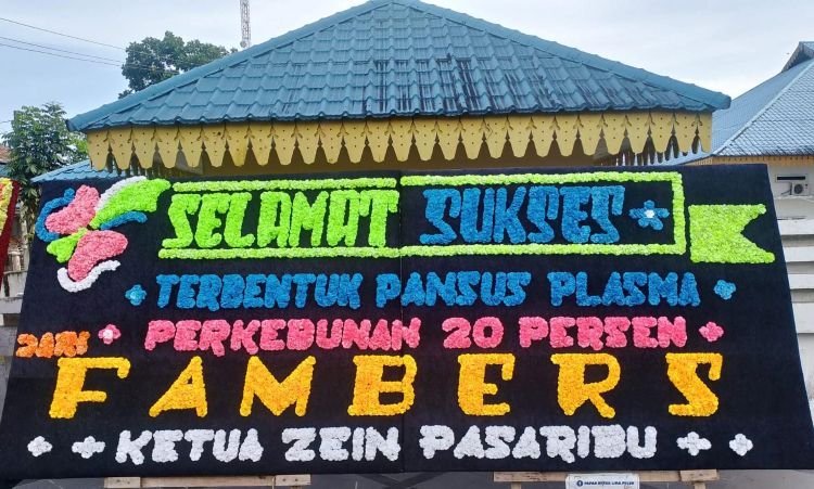 dprd batu bara dikepung papan bunga, pansus plasma 20 persen disorot