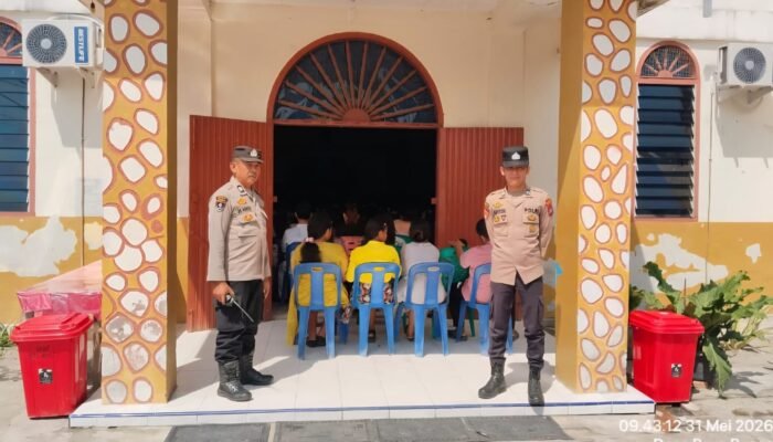 pengamanan ibadah minggu di tebing tinggi berlangsung kondusif, situasi kamtibmas tetap terjaga