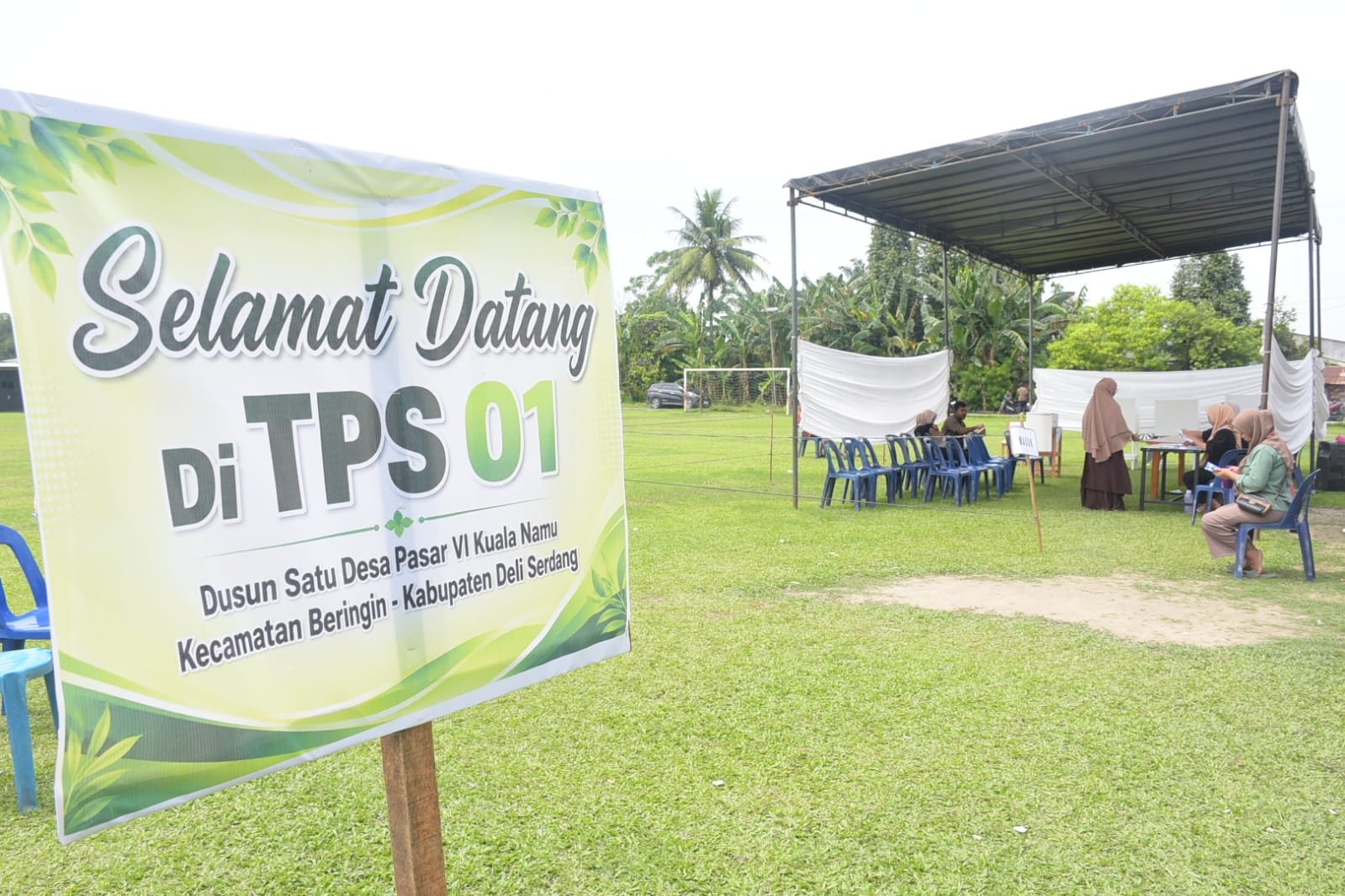 tinjau tps di pasar vi kualanamu, sekda: pilkades tertib dan lancar