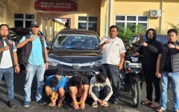 urc polres simalungun ringkus 3 tersangka curanmor, mobil yang dipakai kabur turut disita