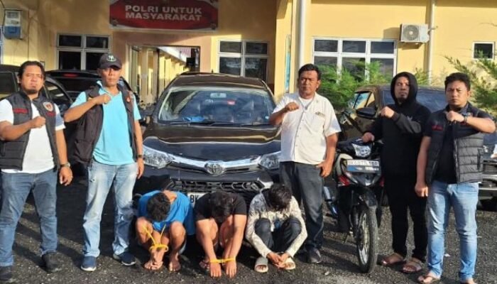 urc polres simalungun ringkus 3 tersangka curanmor, mobil yang dipakai kabur turut disita
