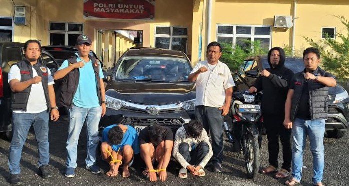 urc polres simalungun ringkus 3 tersangka curanmor, mobil yang dipakai kabur turut disita