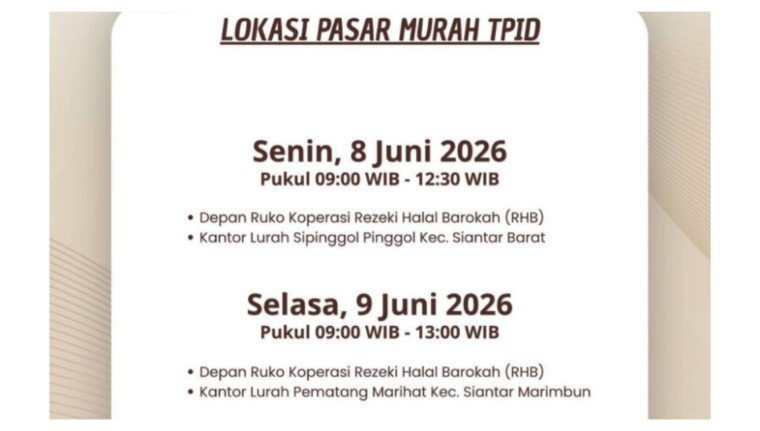 bulog siapkan 4 ton beras dan 1.440 liter minyakita, ini lokasi pasar murah di siantar
