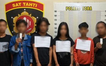 warung tuak di balige digerebek, polisi sita ratusan gram ganja dan 6 orang diamankan
