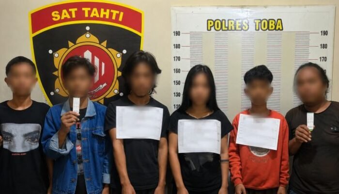 warung tuak di balige digerebek, polisi sita ratusan gram ganja dan 6 orang diamankan