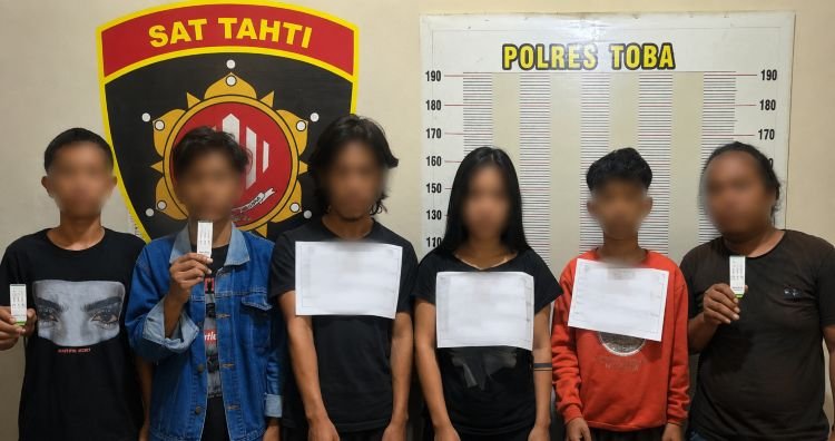 warung tuak di balige digerebek, polisi sita ratusan gram ganja dan 6 orang diamankan