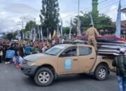 satpol pp dairi pasang kembali papan bunga usai desakan massa demo